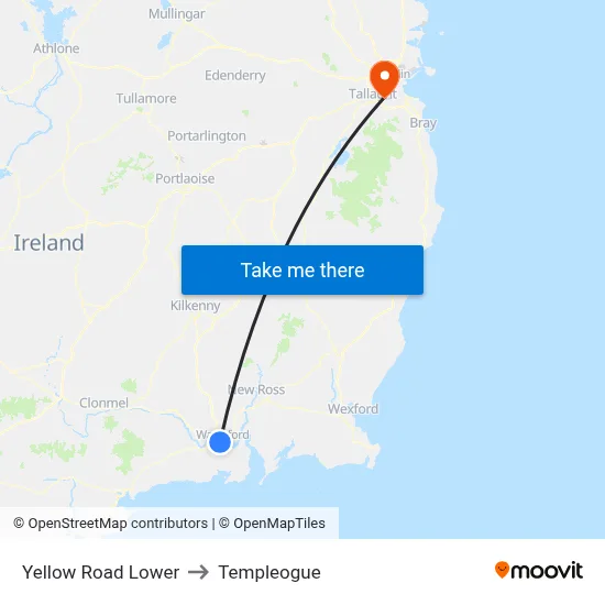 Yellow Road Lower to Templeogue map
