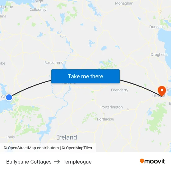 Ballybane Cot to Templeogue map