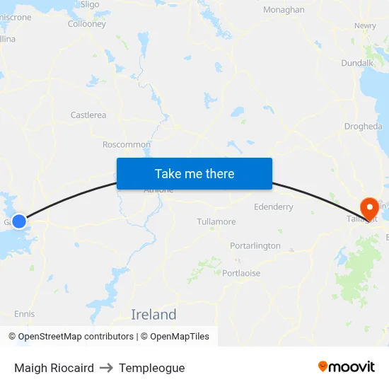Maigh Riocaird to Templeogue map