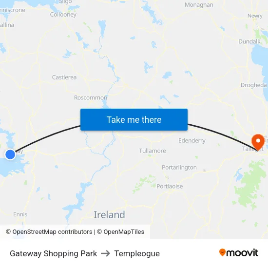 Gateway Shopping Park to Templeogue map