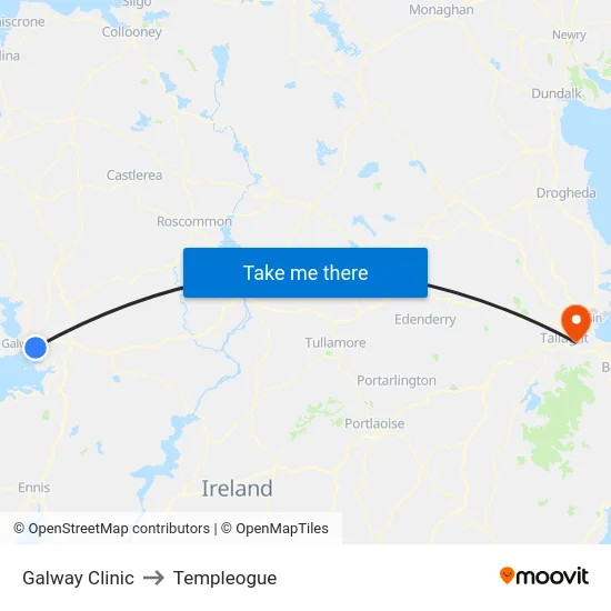 Galway Clinic to Templeogue map