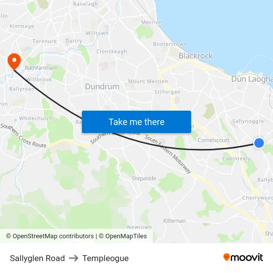 Sallyglen Road to Templeogue map