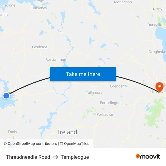 Threadneedle Road to Templeogue map