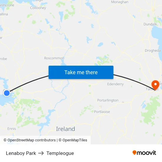 Lenaboy Pk to Templeogue map