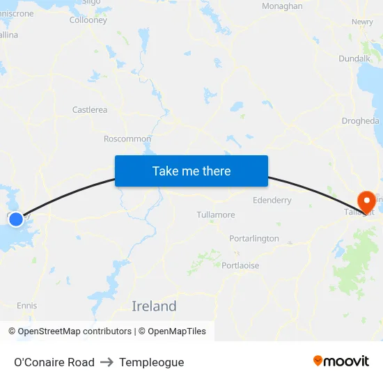 O'Conaire Road to Templeogue map