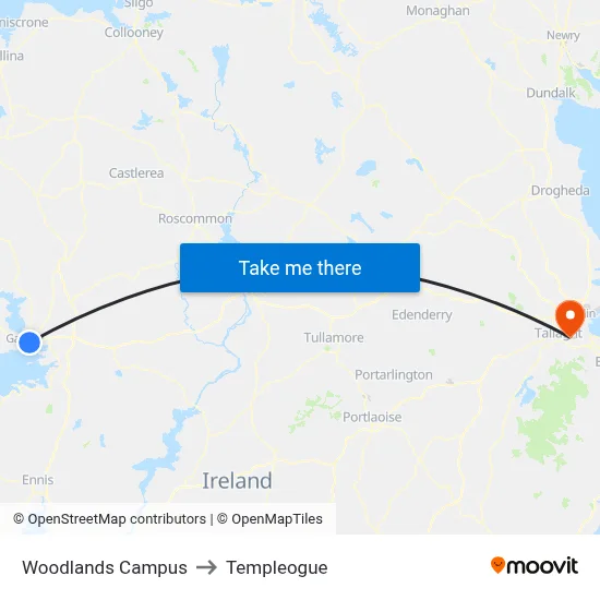 Woodlands Campus to Templeogue map