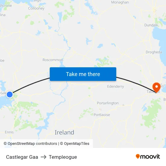 Castlegar Gaa to Templeogue map