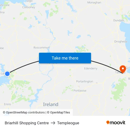 Briarhill Shopping Centre to Templeogue map