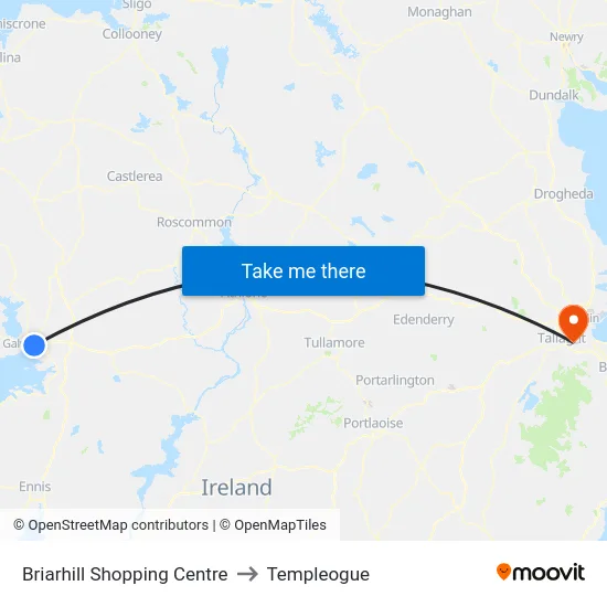 Briarhill Shopping Centre to Templeogue map