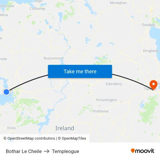 Bothar Le Cheile to Templeogue map