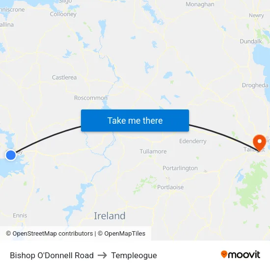 Bishop O'Donnell Road to Templeogue map