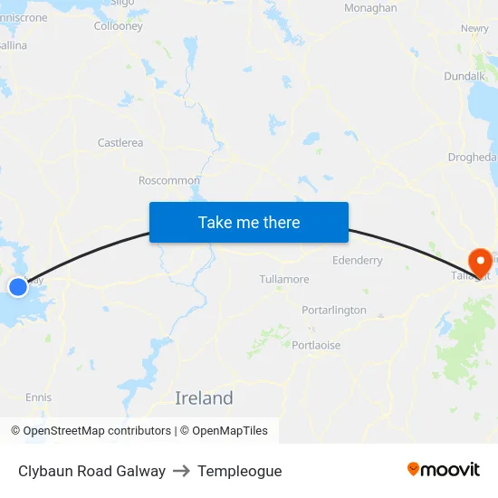 Clybaun Road Galway to Templeogue map