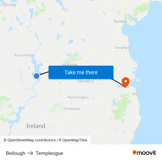 Bellough to Templeogue map