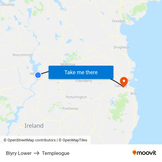 Blyry Lower to Templeogue map
