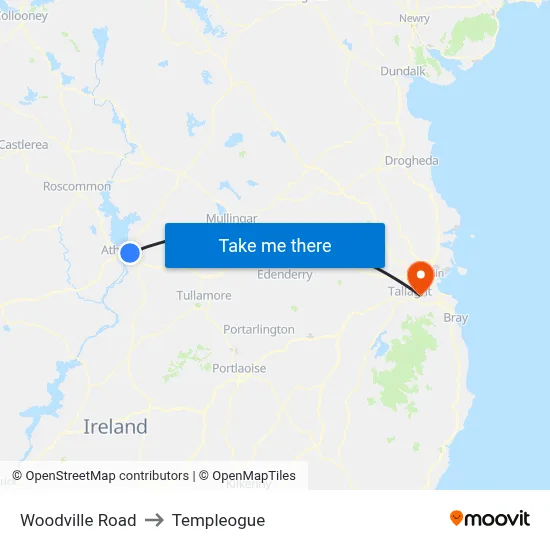 Woodville Road to Templeogue map