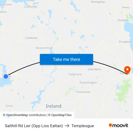 Salthill Rd Lwr (Opp Lios Ealtan) to Templeogue map