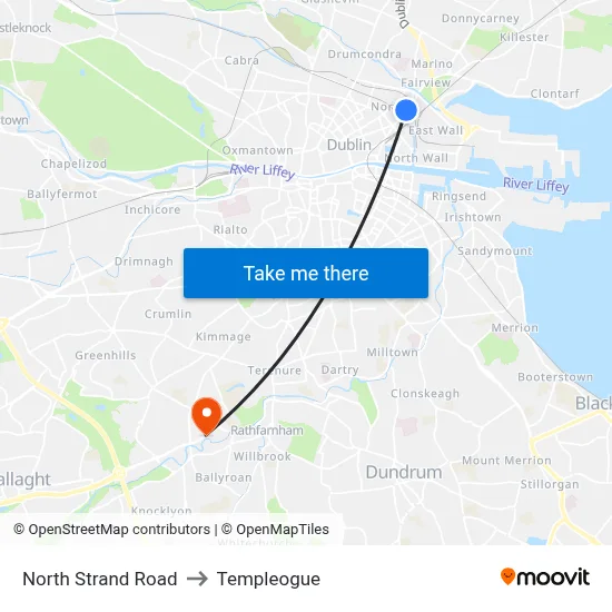 North Strand Road to Templeogue map