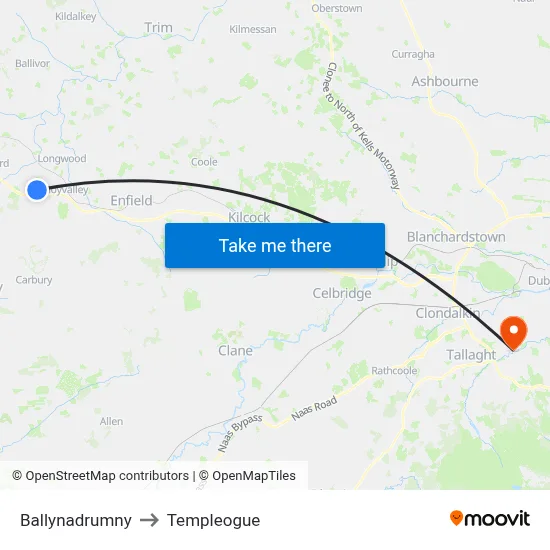 Ballynadrumny to Templeogue map