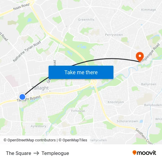 The Square to Templeogue map