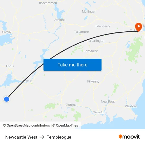Newcastle West to Templeogue map