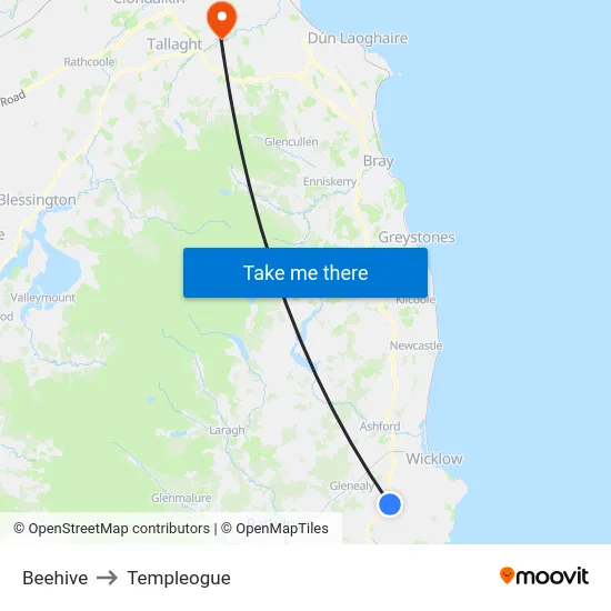 Beehive to Templeogue map