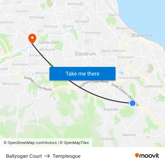 Ballyogan Court to Templeogue map
