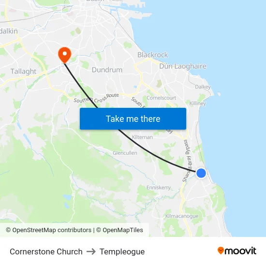 Cornerstone Church to Templeogue map