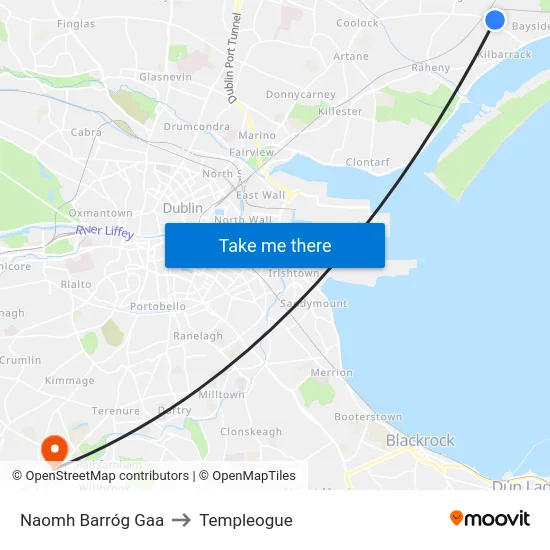 Naomh Barróg Gaa to Templeogue map