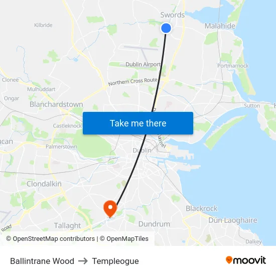Ballintrane Wood to Templeogue map