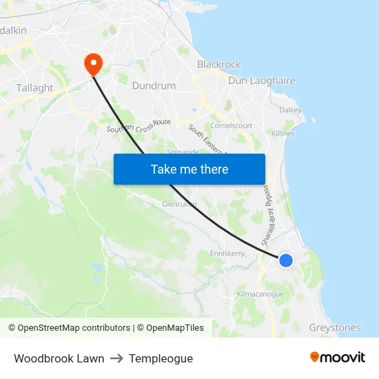 Woodbrook Lawn to Templeogue map