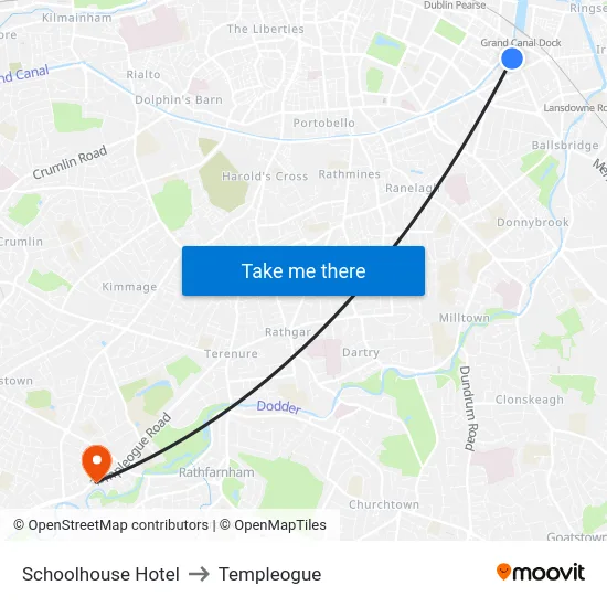 Schoolhouse Hotel to Templeogue map
