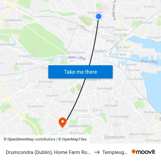 Drumcondra (Dublin), Home Farm Road to Templeogue map