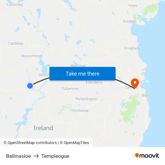 Ballinasloe to Templeogue map