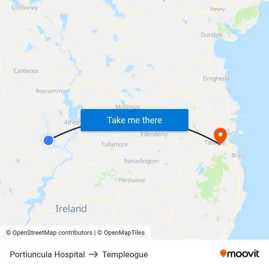 Portiuncula Hospital to Templeogue map