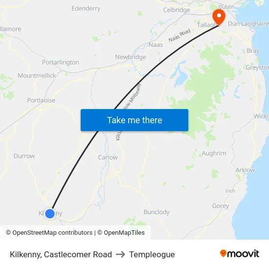 Kilkenny, Castlecomer Road to Templeogue map