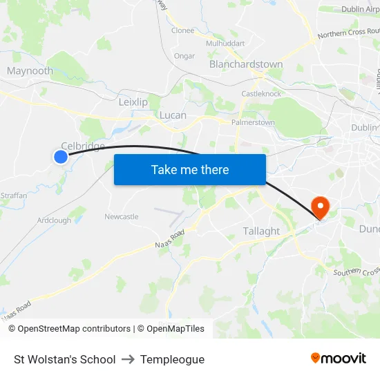 St Wolstan's School to Templeogue map