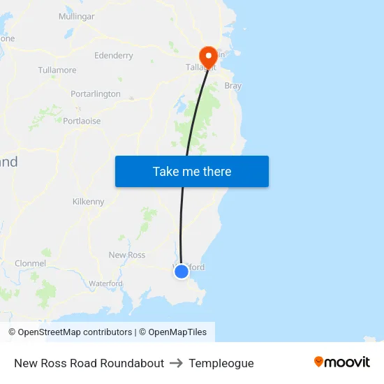 New Ross Road Roundabout to Templeogue map