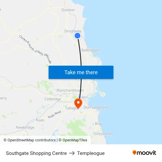 Southgate Shopping Centre to Templeogue map