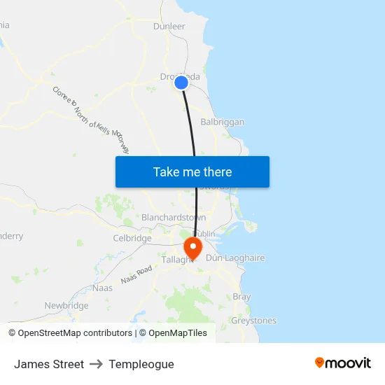 James Street to Templeogue map