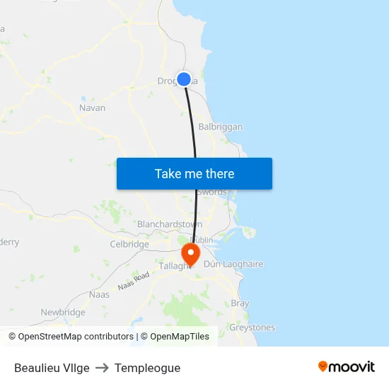 Beaulieu Vllge to Templeogue map