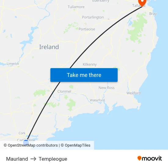 Maurland to Templeogue map