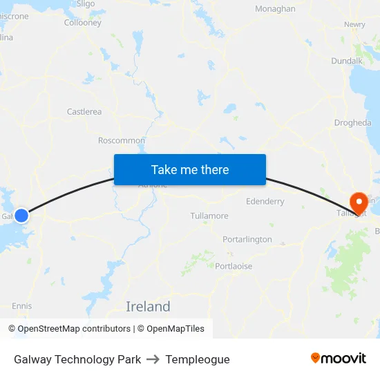 Galway Technology Park to Templeogue map