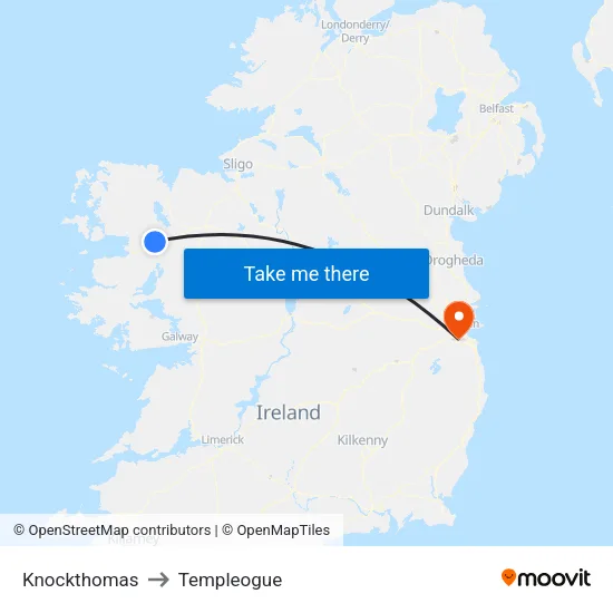 Knockthomas to Templeogue map