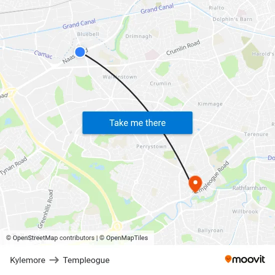 Kylemore to Templeogue map