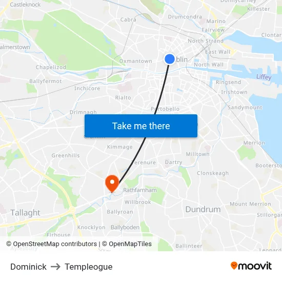 Dominick to Templeogue map