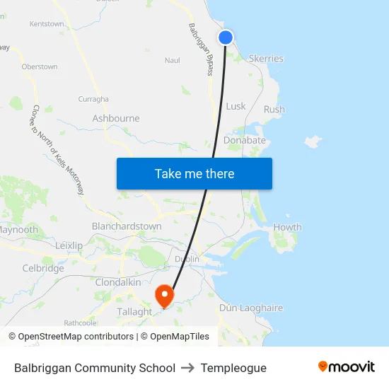 Balbriggan Community School to Templeogue map