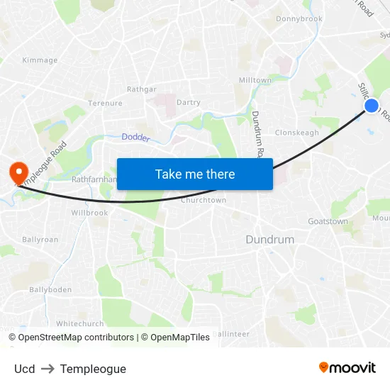 Ucd to Templeogue map