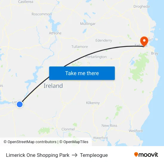 Limerick One Shopping Park to Templeogue map