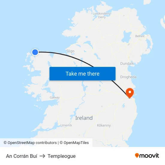 An Corrán Buí to Templeogue map