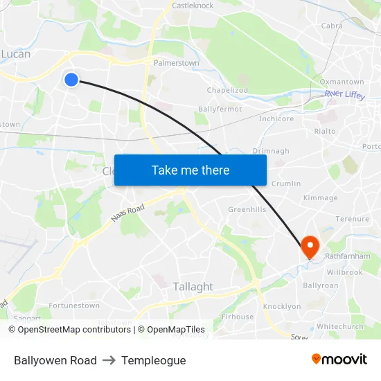 Ballyowen Road to Templeogue map